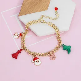 Link braccialetti 1pcs Design semplice fascino braccialetto natalizio Babbo Natale forma per donna ragazza coreana dolce delizi