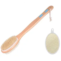 Bannocchia di pennello per il corpo a doppia faccia con scrubber di setole morbide e rigide per esfoliare la circolazione skinimprove 240418