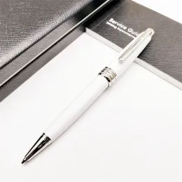 Pens Mom MB White Metal 163 Ballpoint Pens Pens Luxury Ink Writing Stationery Business Forniture con numero di serie