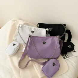 Модная и летняя корейская сумка женская универсальная двойная упаковка цепь моды одно плечо кросс 240416