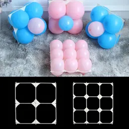 Party Decoration 4/9 rutnät Vit Square Modeling Plastic Balloon Wall Art Birthday Wedding Decor Stage Bakgrund Tillbehör