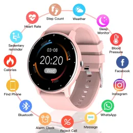 Watches ZL02 Smart Watch Men Lady Sport Fitness Smartwatch Sleep Heart Rate Monitor Vattentäta klockor för iOS Android Bluetooth