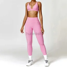 Set attivi 2 pezzi Sportswear Women Track Tracksuit Seamless Yoga Set Sport Suit Gym Wear Cesto Allenamento in palestra High Wiled Legging Fitness Sports Wear 240424