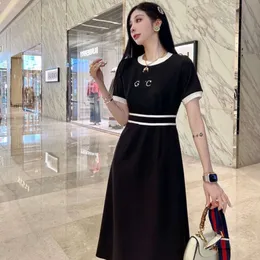 Spring summer womens dress designer skirt women fashion letter short-sleeved dresses woman round neck slim pullover Dress