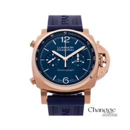 高級メンズウォッチデザイナーウォッチ自動メカニカルステンレス鋼Penerei lumiinor Chronographe AutomatiqueまたはRose Montre Homme Pam 1111 Wl Ughq