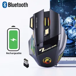 Mäuse wiederaufladbare 7 Tasten Stille Bluetooth Wireless Maus lol Gamer Gaming Maus ergonomisch Computer Imice für PC -Laptop -Zubehör