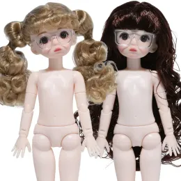 Dolls 30cm BJD Doll Makeup Face 3D Simulation Eyes 22 Movable Joints Nude Body Girl DIY Dressing Toys