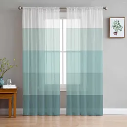 Cortina listrada minimalista de água clara pato verde cortinas pura para o quarto sala de estar com janela de voil crianças tule tule