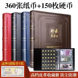 Torbalar Premium Altın Kaplama Kılıf Looseleaf Bağlama 360 Fatura ve 150 Coin Collection Kitabı 33mm Para Kutusu Babalar Günü Hediyesi