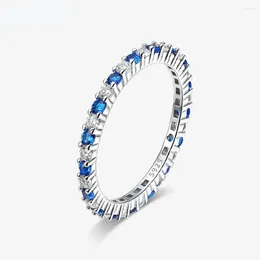 Clusterringe Modelle 925 SterlingsilverRuby Sapphire SparlingHighcarbon Diamond Finger für Frauen Party fein Schmuck Großhandel