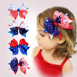 American Flagge Druck Barrettes Bug Haare Clip Schwalbenschwanz Haarnadel Haarbogen mit Clip 4. Juli Independence Day Kinder Haarzubehör Accessoires