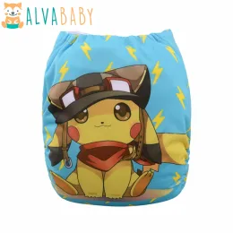 Diaper Alvababy New Designed Reusable Cloth Diaper Ecofriendly Baby Cloth Nappy with 1pc Microfiber Insert