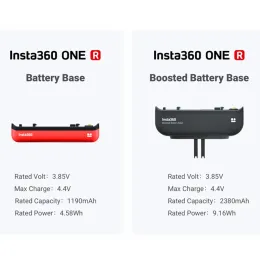 Kameror 1190/2380MAH Original Insta 360 R -batteri för Insta360 One R 360/4K Twin Edition/1ICS ökade batteribasstillbehör