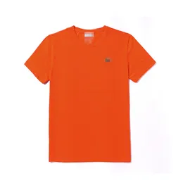 T-shirt di marca di lusso con lettere ricamate polo, cotone di seta di ghiaccio, nessuna traccia, sensazione fresca, asciugatura rapida a maniche corta da uomo rotondo bussole per uomo t-shirt casual