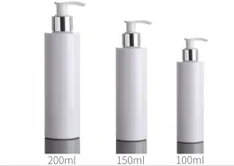 Flaschen 24pcs/Los 100ml 150 ml 200 ml leere nachfüllbare Lotion Flasche Weiße Haustierflasche mit Lotionpumpe für Shampoo -Kosmetik -Reiseflasche