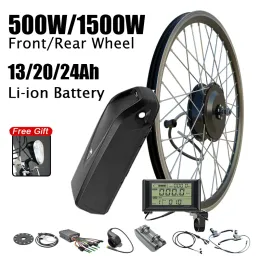 Cykel 500W 1500W bakre motor ebike kit Hailong litiumbatteri 48V 13AH 20AH 24AH 26 "700C 20" HJUL ELEKTRISKA BIKE KONVERSIONSKITER