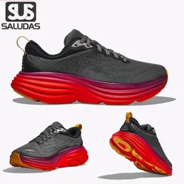 Casual Shoes SALUDAS Bondi 8 Men Road Running Women Tennis Sneakers Thick-Soled Elastic Cushioning Fitness Cross Training