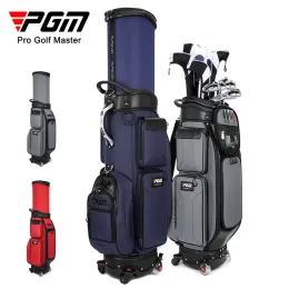 Torby PGM Nowa torba golfowa Ulepszenie męskie z hamulcami Four Wheel Flat Push Telescopic Bag Cesignment Air