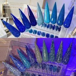 Kit kit blu riflettente glitter gel smalto set semi permanente immergere vernici gel a led UV per gel per unghie manicure