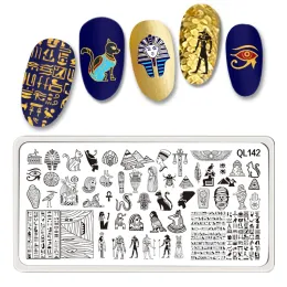 Art Pyramids Pyramids Modello di nail art manicure fai da te piatti di timbrai piatti di francobolli Immagine trasferimento misterioso utensile egitto egitto utensile