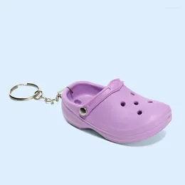 Keychains Crocs Keychain 3D Mini Eva Beach Hole Little Croc Shoe Girl Gift Bag Accessories Decoration Keyring Floating Car