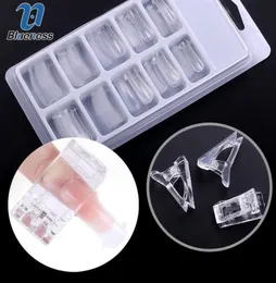Bluiess Quick Nail Extension Crystal False Nails Form Dualformen Tipps Fixe Clip Finger Nail Art UV Gel Builder Tools328o1198623