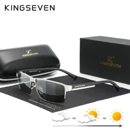 Kingseven Fashion Pochromic солнцезащитные очки мужчины женщины хамелеон поляризованные пилотные очки солнце