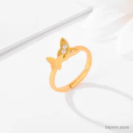 Bröllopsringar Nyligen lanserade Par Ring Gift Jewelry Minimalist Gold Ring Opening Ring Zircon Light Luxury Jewelry Wedding Jewelry
