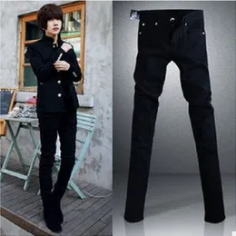 Jeans masculinos Spring Mens designer coreano Black Punk Ligh Ligh Wash Super Chain calças para masculino