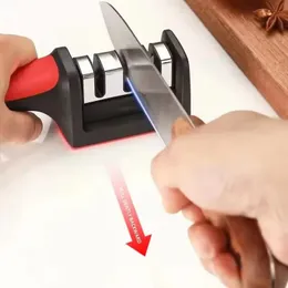 Portão Mão Multifuncional 3-Segmento Fast Sharpador estável Anti-Slip Kitchen Borracha Handle Integrated Sharpiner integrado