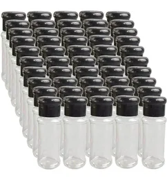 50st tomma plastkryddflaskor för förvaring av grillkätning saltpeppar etc 100 ml 33ozblack förvaringsburkar6000848