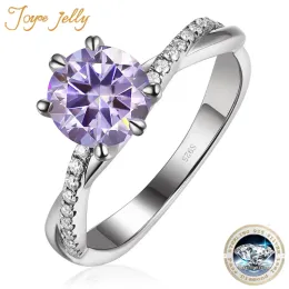 Anelli joycejelly 925 anello in argento sterling 1ct d colore vvs 3ex 8h8a moissanite gioielli diamanti gioielli di lusso anelli per donne regalo