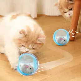 Brinquedos de brinquedos de gatos de gato bola de gato elétrico de rolamento automático interativo para gatos treinando auto -amostrando brinquedos de gatinho acessórios para animais de estimação