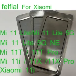 패널 10pcs/로트 프론트 유리+OCA LCD Xiaomi MI 11 Lite 5G NE 11X Pro 터치 스크린 패널 용 외부 렌즈