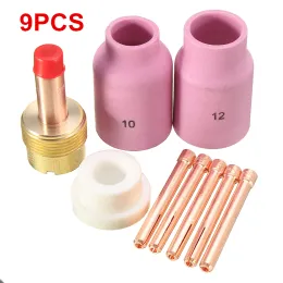 Filters 9pk Kit for Gas Lens & Alumina Cup for Tig Welding for Large Gas Lens Setup in Torch 17 18 and 26 Series