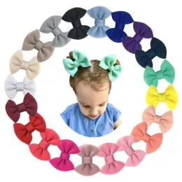 Acessórios 20pcs/20pairs Baby Girls 4 "Buff Bows Nó com clipe para crianças Kids Kids Spring Autumn Hair Acessórios