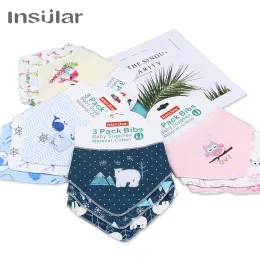 Accessories INSULAR Newly Baby Bibs 3pcs Baby Bandana Bib Cotton Babadores Infant Towel For Boys And Girls Baby Clothing Infant Accessories