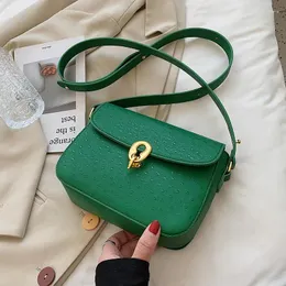 Umhängetaschen Muster Hühnerhaut einfache PU Lederklappe Crossbody für Frauen 2024 Mode Luxus trendy grüne Handtaschen