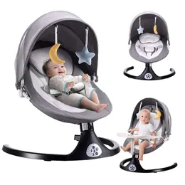 5 Speed Electric Bluetooth Baby Swing для новорожденного с 3 настройками таймера, 10 колыбельными, портативными конструкциями и пультом дистанционного управления для младенцев 5-26 фунтов