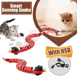 Controle Smart Sensing Snake Snake Toys de gatos interativos Remote Control Cats Toys Acessórios de carregamento USB para Kitten Pet Play Toys Game