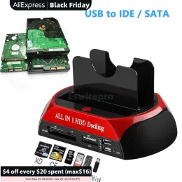 Boxs USB To Sata IDE HDD With Card Reader USB Hard Disk Driver Docking Station External Enclosure Hd Externo SSD to USB BOX