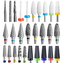 Bits Dmoley Ceramic Tungsten Nail Drill Bit Electric Manicure Drills For Machine Milling Cutter Nail Burr Pedicure Accessories Tools