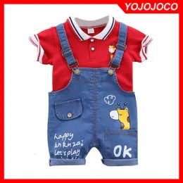 Sets roupas de menino de bebê 04 anos de verão Crianças desenho animado Terno fofo meninos e meninas camiseta shortsleeeved