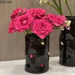 Wazony inkrustowany kamień ceramiczny kwiaty kwiaty garnki biurka