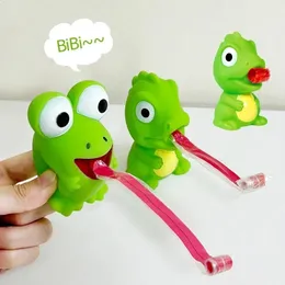 子どもたちの創造的な減圧フィジェットおもちゃをつまむカエルの恐竜が舌を突き出す舌を和らげるストレスのおもちゃのクリスマスギフト240410