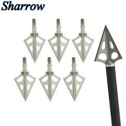 Arrow 6/12pcs arco e flecha larga ponta de flecha de ponta de flecha de ponta da cabeça de ponta de flechas três lâminas aço inoxidável de caça ao ar livre Acessórios para flechas