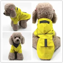 Raincoats Pet Dog Raincoat Night Reflective Dog Vest Huvjacka Valpkläder Vattentät andningsbar regnrock för liten och medelhög hund