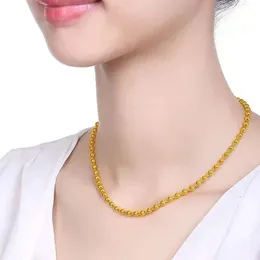 Gioielli di gioielli in oro di alta qualità collana oro 999 catena a sfera solida per uomini e donne