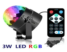 AUCD LED 3W RGB Magic Crystal Ball Effect Light Sound Controller Laser Rotierende Mini Tragbare Projektorlampe Musik KTV Disco DJ PA3541718