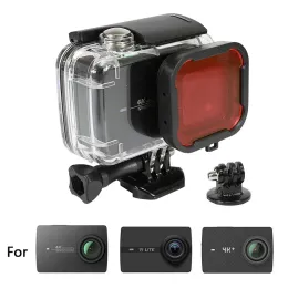 Kameror 45m vattentätt fodral för Xiaomi 4K/Yi 4K+/Yi Lite/Yi Discovery 4K Dykning Skyddshus med rött filter för Xiaoyi 4K -tillbehör